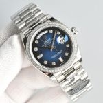 Rolex Daydate Replica with Blue Dial 3255 Movement 904L Steel 36mm 5L27K422 Gold Watch